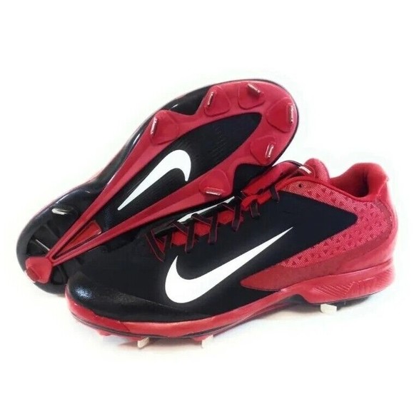 Nike Men's Huarache Pro Low Metal Baseball Cleats NEW 599233 016 Black Red SZ 15 - Picture 2 of 11